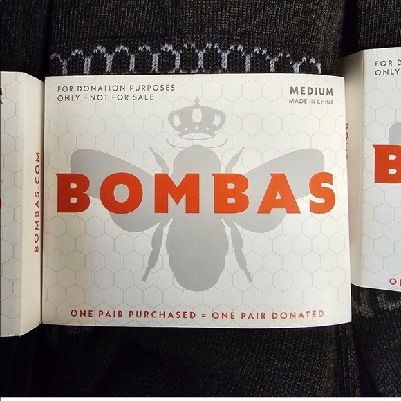 NWT Bombas Black Honeycomb Calf Crew Socks Medium Womens Size 8 - 10.5 - Picture 2 of 3